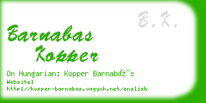 barnabas kopper business card